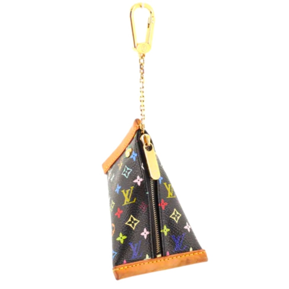 Louis Vuitton Black Multicolor Monogram Triangle Keychain Pouch